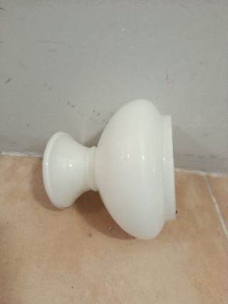 2 Tulipanes Lámpara Quinqué Opalina Blanca