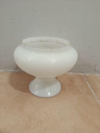 2 Tulipanes Lámpara Quinqué Opalina Blanca