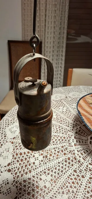 Lámpara de carburo antigua Patent Fisma