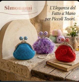 Porta Monete Simonami Crochet Fatto a Mano