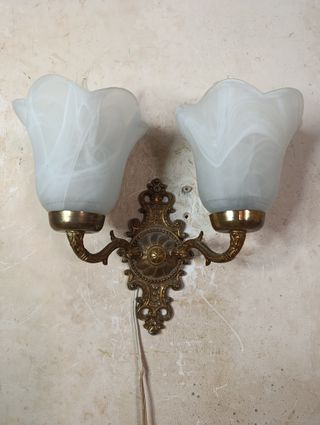 Aplique Doble Brazo Modernista Tulipa Marmoleada