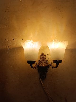 Aplique Doble Brazo Modernista Tulipa Marmoleada