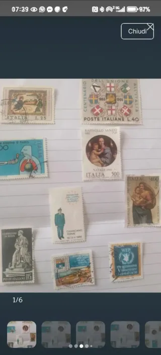 9 Francobolli Italiani Usati 1966-1996