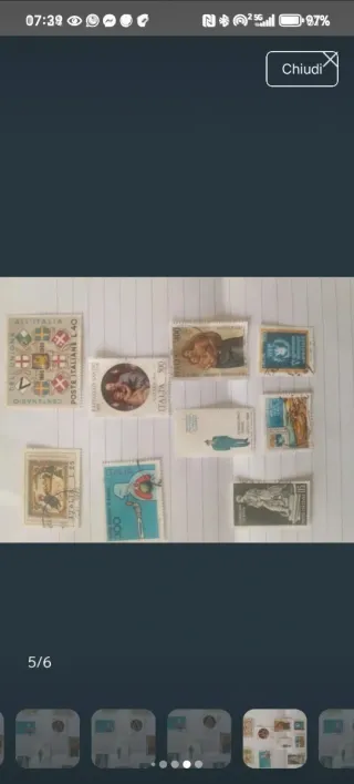 9 Francobolli Italiani Usati 1966-1996