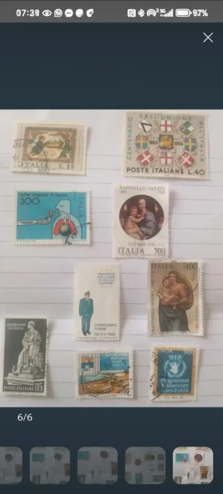 9 Francobolli Italiani Usati 1966-1996