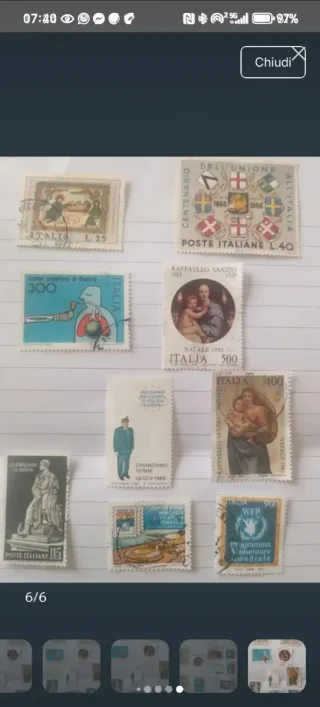 9 Francobolli Italiani Usati 1966-1996