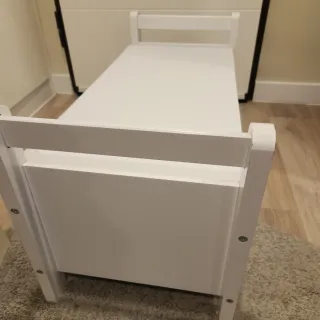 Banco baúl de madera blanco