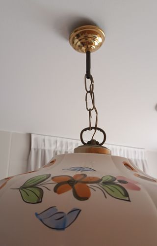 Lámpara cerámica cocina artesanal floral