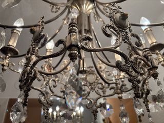 Lámpara de techo de cristal y metal