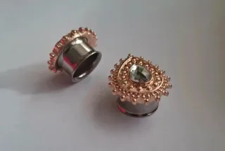 Pendientes dilatación lágrima Rose Gold 20mm