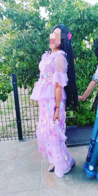 Disfraz Cosplay Isabela de encanto Morado Flores