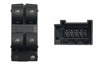 Interruptor Puerta Delantera Izquierda (Negro) /Blanco) (4 Botones) 10 Pins para Audi A4 2004 y Seat EXEO 2009