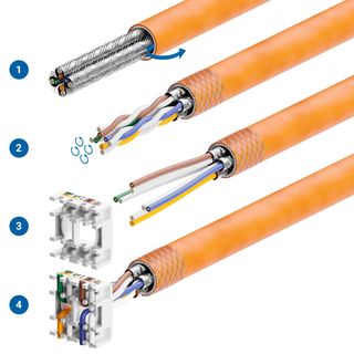 deleyCON 12x Módulo Keystone CAT 6a Jack STP Completamente Blindado