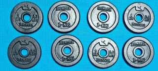 8 dischi pesi 1kg diametro 28mm