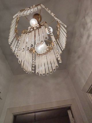 Lámpara de techo colgante de cristal y metal