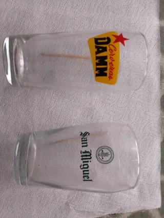 2 Bicchieri di Birra Damm e San Miguel