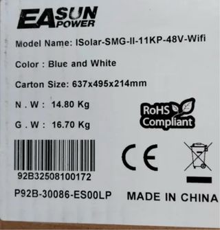 Inversor Híbrido Easun 11KW 48V