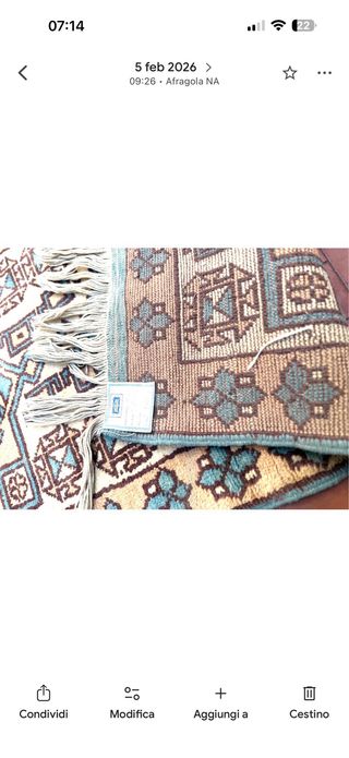 Tappeto passatoia turca beige e blu