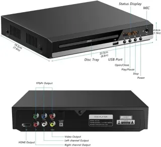 Reproductor de DVD para TV con HDMI Full HD 1080P