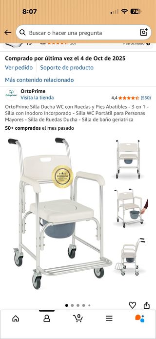 Silla de baño OrtoPrime con ruedas