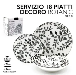 Servizio 18 Piatti Ottanio Decor Botanic