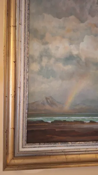 Cuadro Marco Dorado y Multicolor