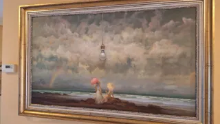 Cuadro Marco Dorado y Multicolor