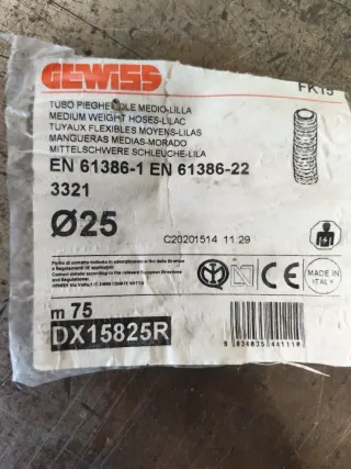 Tubo Corrugato Gewiss Viola Diametro 25mm 34mt