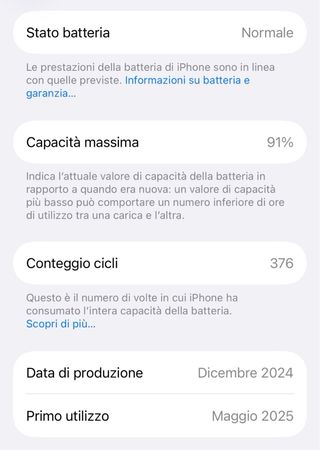 iPhone 16 - 128GB Nero -Batteria 91%