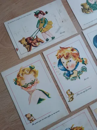 Lote 9 Postales Antiguas Bolós Niños
