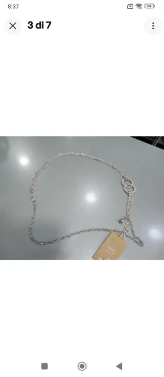 Cintura gioiello argento con brillantini