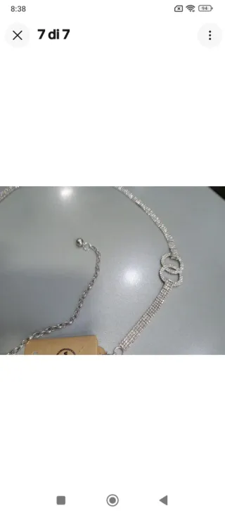 Cintura gioiello argento con brillantini