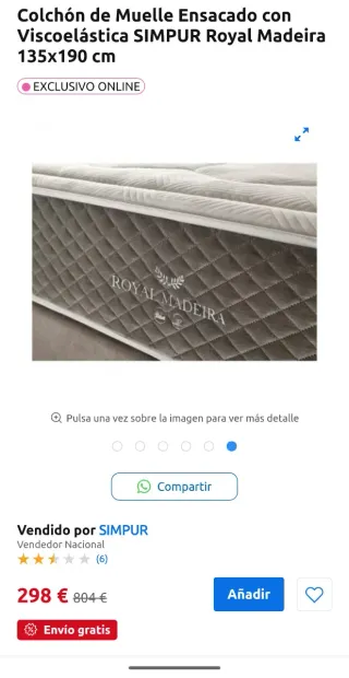 Colchón 135x190 sin estrenar + somier