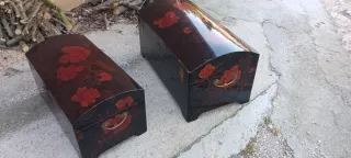 2 Baúles decorativos vintage de madera.