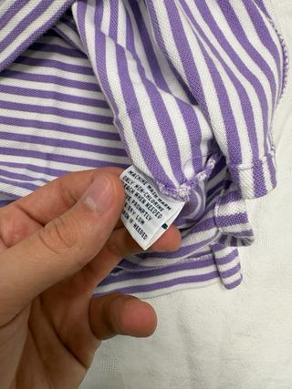 Polo Ralph Lauren a righe viola e bianche taglia M