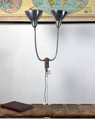 Lampada industriale vintage doppio braccio