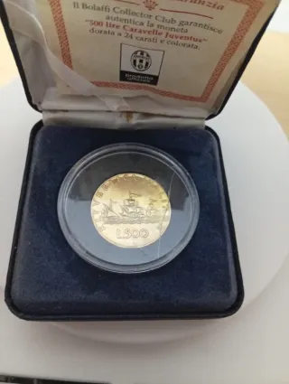 500 Lire Caravelle Juventus Placcata Oro 24K