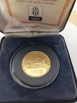 500 Lire Caravelle Juventus Placcata Oro 24K