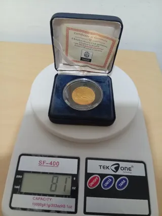 500 Lire Caravelle Juventus Placcata Oro 24K