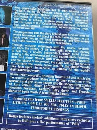 1 DVD Nirvana,Nevermind the definitive story album