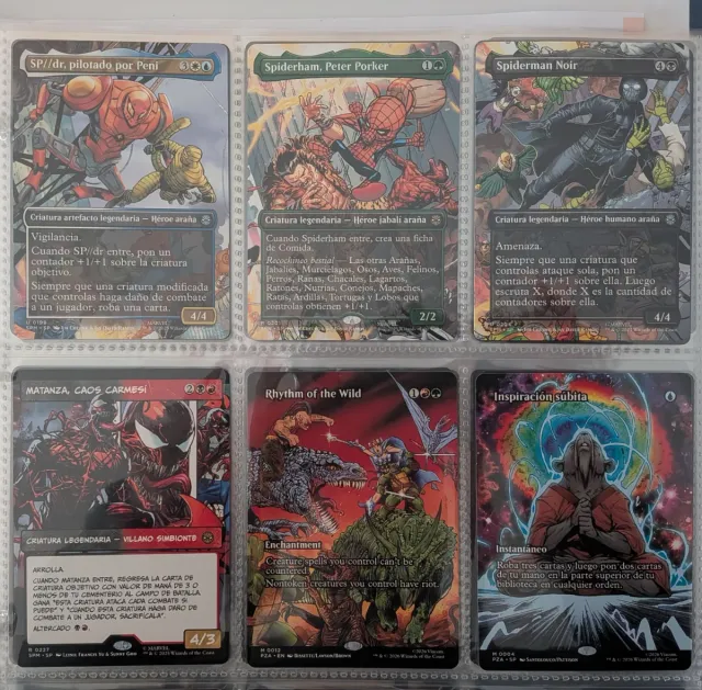 Cartas extras Magic tortugas ninja y Spiderman