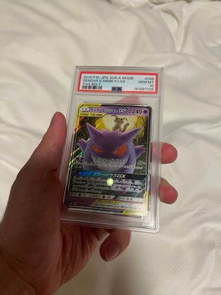 Carta Pokémon Gengar & Mimikyu GX PSA 10