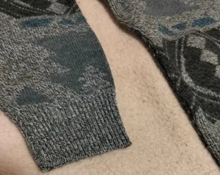 Jersey vintage hombre gris lana talla amplia