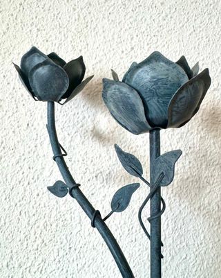 Candelabro vintage in acciaio galvanizzato