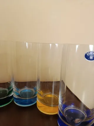 Set 6 Vasos Cristal Bohemia Colores