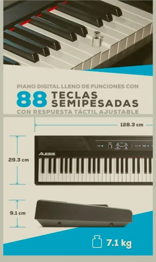 Piano Eléctrico Alesis Recital 88 Teclas