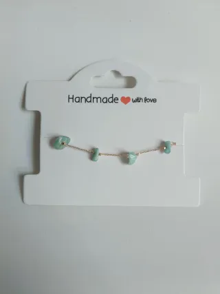 Pulsera piedras verdes y dorada