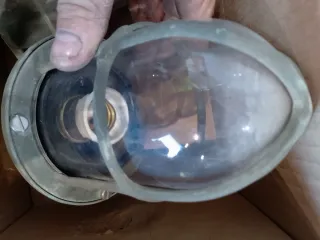 2 Lámparas de latón y cristal