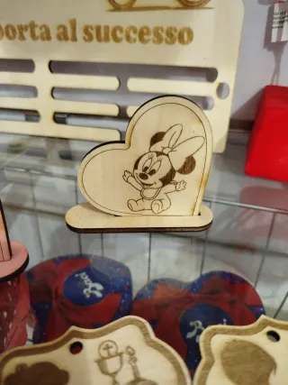 10pz Bomboniera cuore personalizzabile legno.