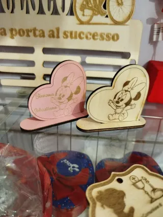 10pz Bomboniera cuore personalizzabile legno.